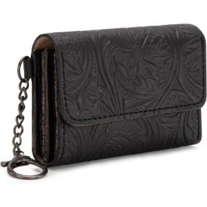 imageMontana West  Wrangler Coin Purse for Men Women Embossed Leather Coin Pouch Small Wallet BlackUnique Mini Wallet Black