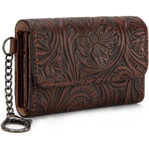 imageMontana West  Wrangler Coin Purse for Men Women Embossed Leather Coin Pouch Small Wallet BlackUnique Mini Wallet Coffe