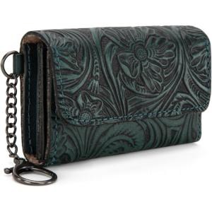 imageMontana West  Wrangler Coin Purse for Men Women Embossed Leather Coin Pouch Small Wallet BlackUnique Mini Wallet Turquoise