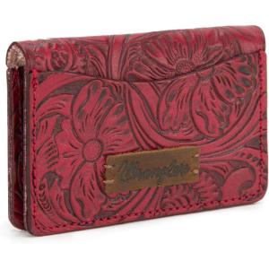 imageMontana West  Wrangler Coin Purse for Men Women Embossed Leather Coin Pouch Small Wallet BlackVintage Card Case Bright Maroon