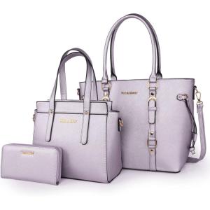 imageMontana West 3PCS Purses for Women Tote Bag and Wallet Set Shoulder Satchel Handbags3pcs Purple