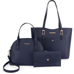 imageMontana West 3PCS Purses for Women Tote Bag and Wallet Set Shoulder Satchel HandbagsZ Handbag Navy