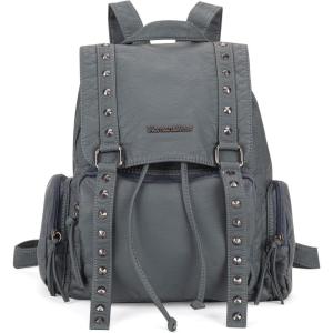 imageMontana West Backpack Purse for Women Soft Washed Leather Drawstring Casual Travel Large BackpacksRivets Jean