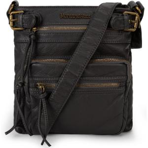 imageMontana West Crossbody Bag for Women Multi Pocket Shoulder Medium Travel Purses Ultra Soft Washed LeatherSimplegrey