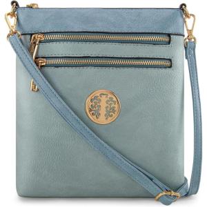 imageMontana West Crossbody Bags for Women Multi Pocket Cross Body Bag Purses with Adjustable StrapSplicing Contrast Blue