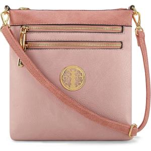 imageMontana West Crossbody Bags for Women Multi Pocket Cross Body Bag Purses with Adjustable StrapSplicing Contrast Pink