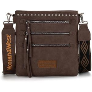 imageMontana West Crossbody Bags for Women Multi Pocket Cross Body Bag Purses with Guitar StrapVintage Coffee