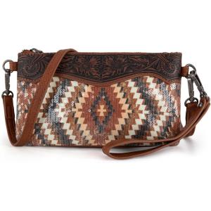 imageMontana West Crossbody Bags for Women Western Clutch Purses Cross Body Bag with Removable StrapAztec Brown