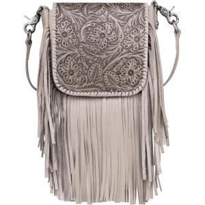 imageMontana West Fringe Purse Western Purses for Women Crossbody BagA4floral Tooledtan