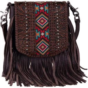 imageMontana West Fringe Purse Western Purses for Women Crossbody BagD3floral Tooled With Embroidered Azteccoffee