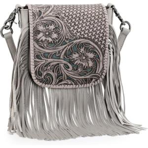 imageMontana West Fringe Purse Western Purses for Women Crossbody BagF4floral Tooledtan