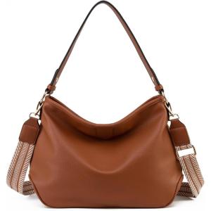 imageMontana West Medium Hobo Bags for Women Purses and Handbags Classic Top Handle Shoulder Satchel Bags with Detachable Strap2 Straps Brown