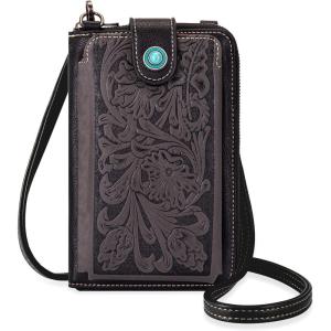 imageMontana West Small Crossbody Bags for Women Western Handbag with Cash SlotsEmbossing Black