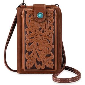 imageMontana West Small Crossbody Bags for Women Western Handbag with Cash SlotsEmbossing Brown