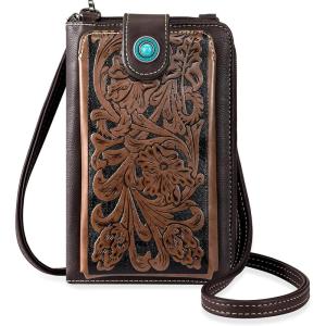 imageMontana West Small Crossbody Bags for Women Western Handbag with Cash SlotsEmbossing Coffee