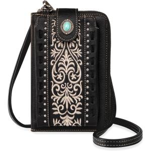 imageMontana West Small Crossbody Bags for Women Western Handbag with Cash SlotsEmbroidered Black