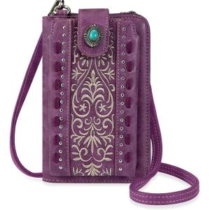 imageMontana West Small Crossbody Bags for Women Western Handbag with Cash SlotsEmbroidered Purple 109