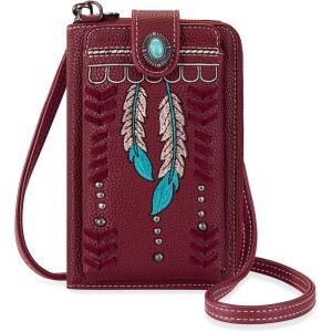 imageMontana West Small Crossbody Bags for Women Western Handbag with Cash SlotsFeather Style Red
