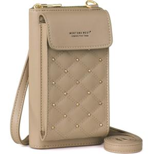 imageMontana West Small Crossbody Cell Phone Purse for Women RFID Blocking Cellphone WalletKhaki
