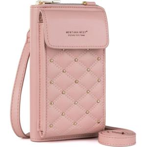 imageMontana West Small Crossbody Cell Phone Purse for Women RFID Blocking Cellphone WalletPink