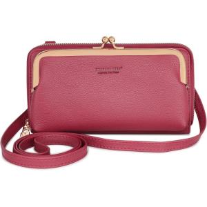 imageMontana West Small Crossbody Cell Phone Purse for Women RFID Blocking Cellphone WalletWallet Red