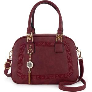 imageMontana West Small Top Handle Purse for Women Crossbody Satchel Handbag Barrel BagS Burgundy