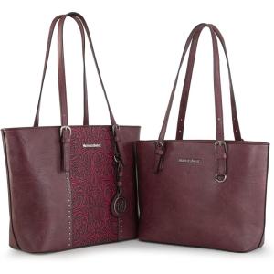 imageMontana West Tote Bag for Women Large Purse and Handbags Set Embossed Collection Purse 2Pcs Set2 Setburgundy
