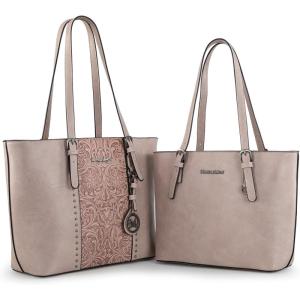 imageMontana West Tote Bag for Women Large Purse and Handbags Set Embossed Collection Purse 2Pcs Set2 Setpink