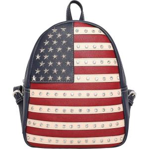 imageMontana West Womens Patriotic Studded Tote Satchel Handbags American Flag Purse and Crossbody BagBackpack Navy