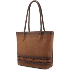imageMontana West Woven Tote Bags for Women Purses and Handbags with Concealed Carry Back Zipper PocketDistressed Brown