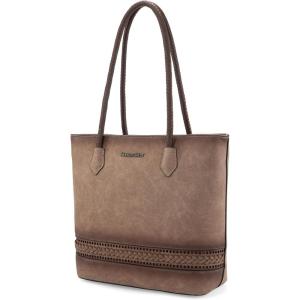 imageMontana West Woven Tote Bags for Women Purses and Handbags with Concealed Carry Back Zipper PocketDistressed Light Brown