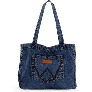 imageMontana West Wrangler Tote Bag for Women Large Denim Purses for Work TravelJean