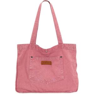 imageMontana West Wrangler Tote Bag for Women Large Denim Purses for Work TravelPink