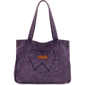 imageMontana West Wrangler Tote Bag for Women Large Denim Purses for Work TravelPurple