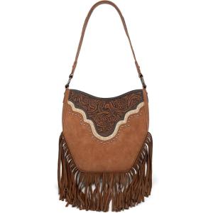 imageMontana Western Fringe Hobo Bags for Women Top Handle Shoulder PursesBrown