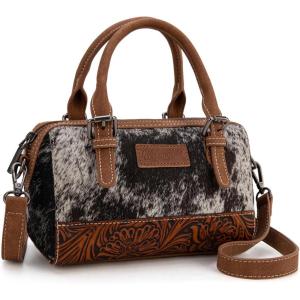 imageWrangler Cowhide Crossbody Bags for Women Western Designer Tophandle HandbagsCowhidebrown