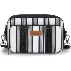 imageWrangler Crossbody Bag for Women Western Cowgirl Crossbody Purses with Guitar StrapStripe Black