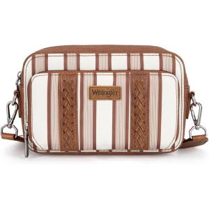 imageWrangler Crossbody Bag for Women Western Cowgirl Crossbody Purses with Guitar StrapStripe Brown