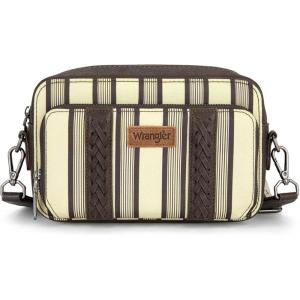 imageWrangler Crossbody Bag for Women Western Cowgirl Crossbody Purses with Guitar StrapStripe Coffee