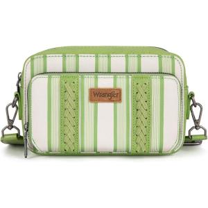 imageWrangler Crossbody Bag for Women Western Cowgirl Crossbody Purses with Guitar StrapStripe Green