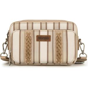 imageWrangler Crossbody Bag for Women Western Cowgirl Crossbody Purses with Guitar StrapStripe Khaki