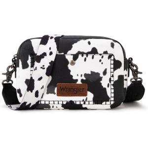 imageWrangler Crossbody Purses for Women Trendy Camera Snapshot Bag with Wide StrapArtist Cow Black