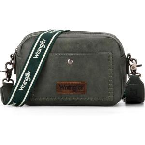 imageWrangler Crossbody Purses for Women Trendy Camera Snapshot Bag with Wide StrapDouble Layer Dark Dreen