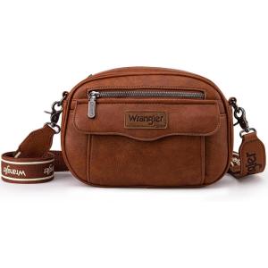 imageWrangler Crossbody Purses for Women Trendy Camera Snapshot Bag with Wide StrapRetro Dark Brown