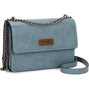 imageWrangler Flap Crossbody Purse for Women Shoulder Bag Vintage Wallets with Chain StrapEther Blue