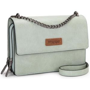 imageWrangler Flap Crossbody Purse for Women Shoulder Bag Vintage Wallets with Chain StrapPale Green