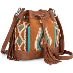 imageWrangler Hobo Bags for Women Designer Aztec Bucket Purses Western Tapestry Shoulder HandbagsTapestrybrown