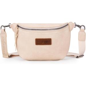 imageWrangler Large Fanny Packs for Women Waist Bag Travel Belt Bags Crossbody Sling Purse BrownABeige