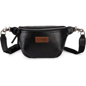 imageWrangler Large Fanny Packs for Women Waist Bag Travel Belt Bags Crossbody Sling Purse BrownABlack