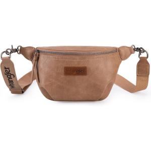 imageWrangler Large Fanny Packs for Women Waist Bag Travel Belt Bags Crossbody Sling Purse BrownAKhaki